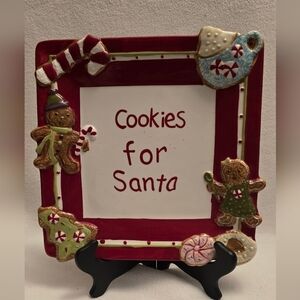 St. Nicholas Square Red and White Cookies for Santa Plate